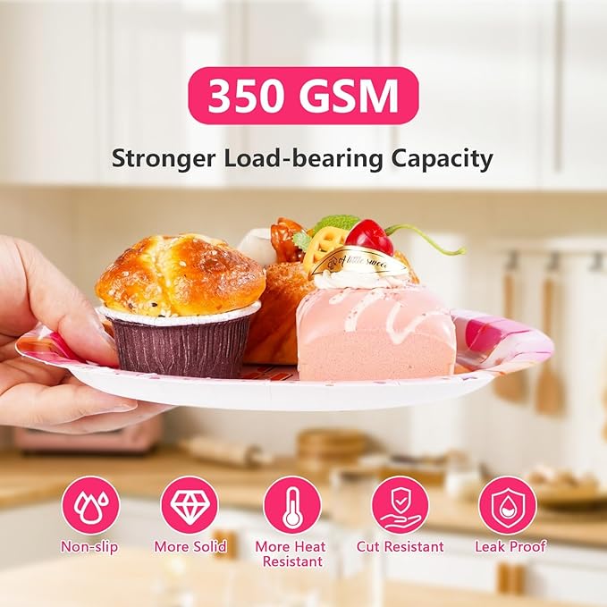 96Pcs Pink and Orange Birthday Party Decorations Pink and Orange Plates and Napkins Disposable Tableware Sets for Sunset Theme Birthday Party Decorations Serves 24