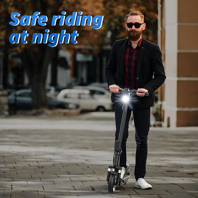 VOLPAM Electric Scooter, 350W/500W Powerful Motor, 8.5"/10" Solid Tires, 19/21Mph, 28/23/21/16 Miles Max Range, Dual Braking