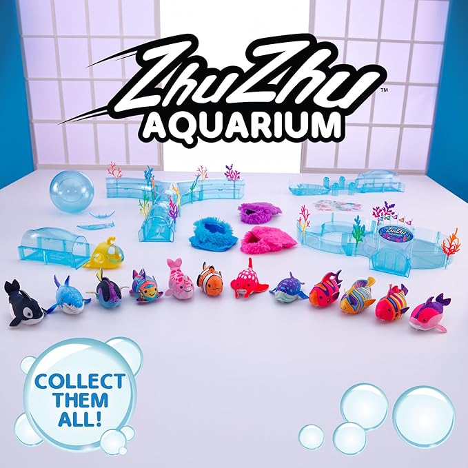John Adams Zhu Zhu Pets | Zhu Zhu Aquarium Submarine Playset (Fish Sold Separately) | Electronic Pets | Ages 4+, Blue