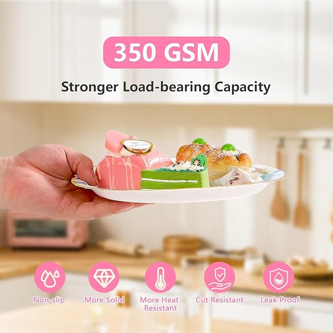 Grencian 96pc Unicorn 4th Birthday Party Supplies Magical Pastel Rainbow Unicorn Plates Napkins Forks Serves 24