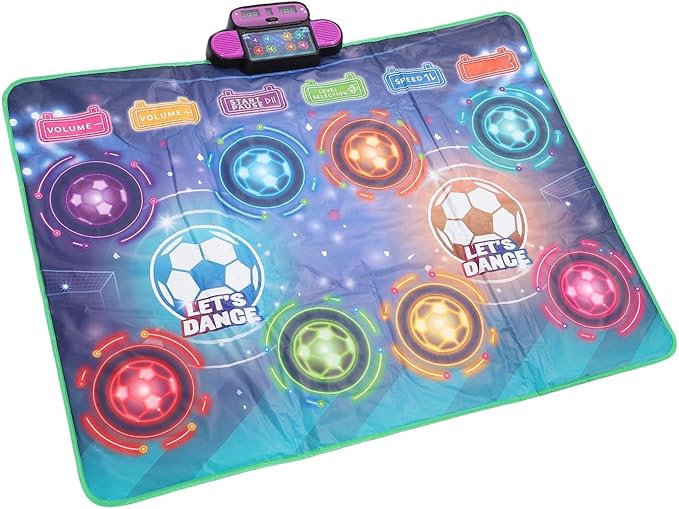 Keenso Double Player Dance Mat Interactive Challenging Levels Electronic Dance Mat, Dancing Game Pad for Kids, AA Battery X4, 105.5 X 80cm