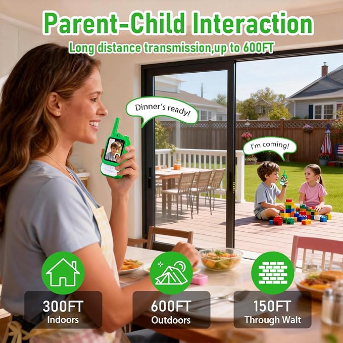 Lapare Video Walkie Talkies for Kids, 2 Pack Rechargeable Walkie Talkies with HD Color Screen, Real-time Video, Outdoor Camping Toys & Birthday Gifts for Boys