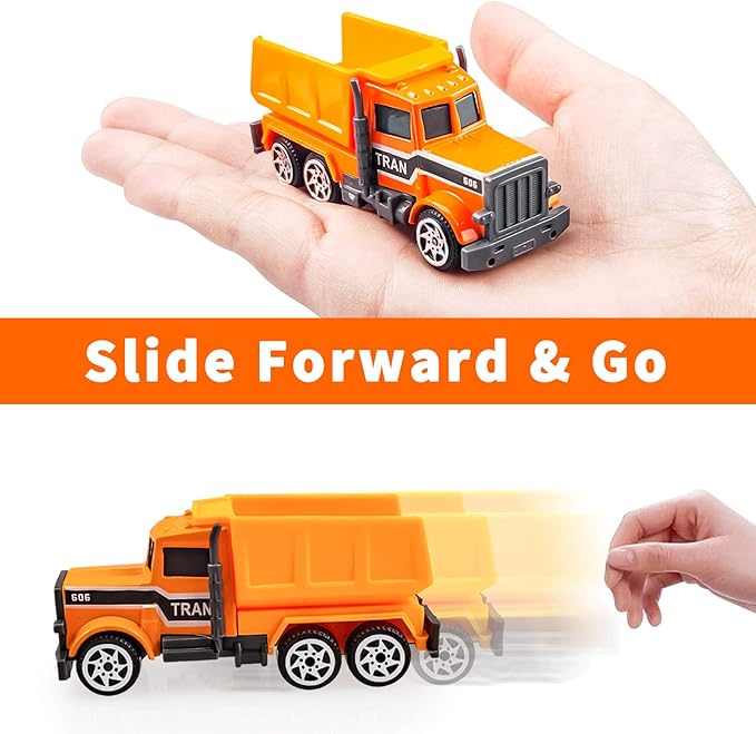 6 Pack Diecast Construction Toys, Mini Excavator Toy Alloy Construction Truck Model Set for Boys Age 3 4 5 6 7 Years Old, Kids Toddlers Birthday Gifts & Party Favors & Easter Basket Stuffers