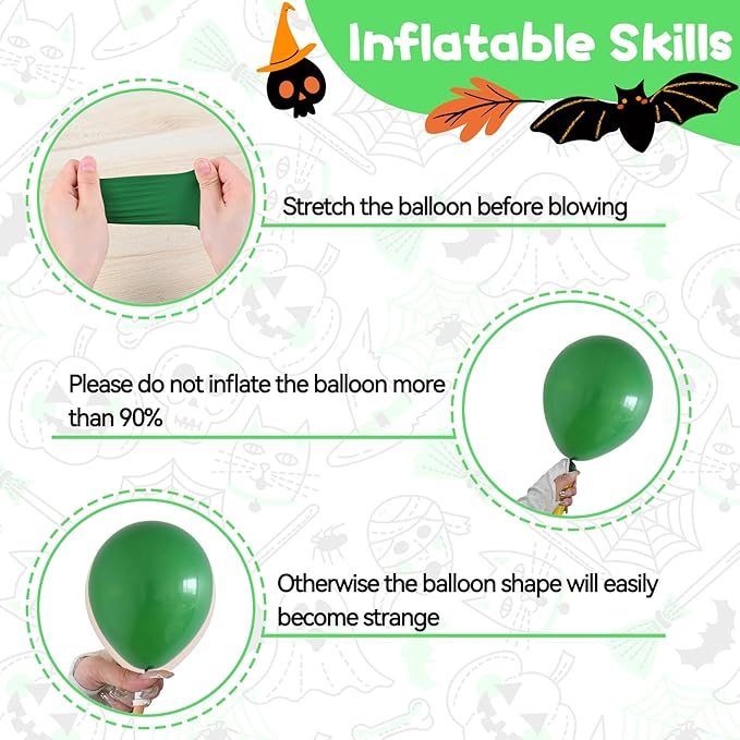 Halloween Balloons,12 Inch Halloween Green Black Purple Balloon, Bat Printed Latex Ballons for Halloweenday BOO Party Decorations,Birthday,Baby Shower Supply