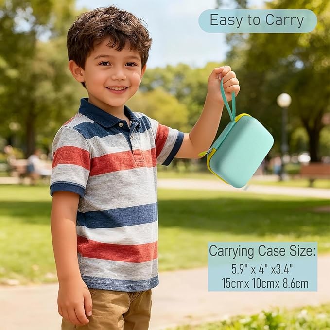 Yoto Mini 3-in-1 Accessories Set, Hard Carrying Case with Silicone Cover and Card Pouch, Protective Travel Carrier for Kids, Magic Mint