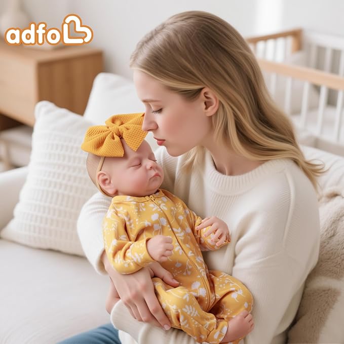 ADFO Lifelike Reborn Baby Dolls, 20 inch Realistic Newborn Real Life Baby Girl Dolls Soft Full Body Vinyl Girl Baby Dolls with Clothes and Toy Gift for Kids Age 3+