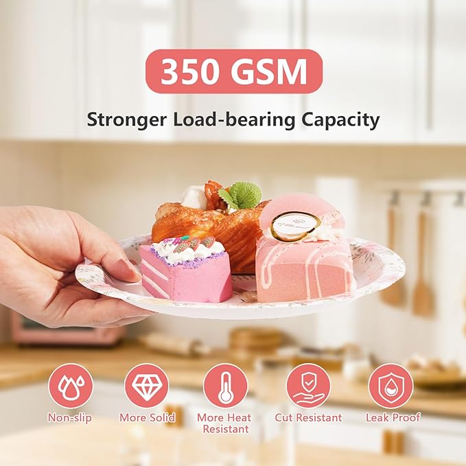 96 Pcs Easter Bunny Baby Shower Party Supplies A Little Bunny is on The Way Plates and Napkins Disposable Pink Floral Rabbit Tableware Set for Girls Baby Shower Party Decorations Serves 24