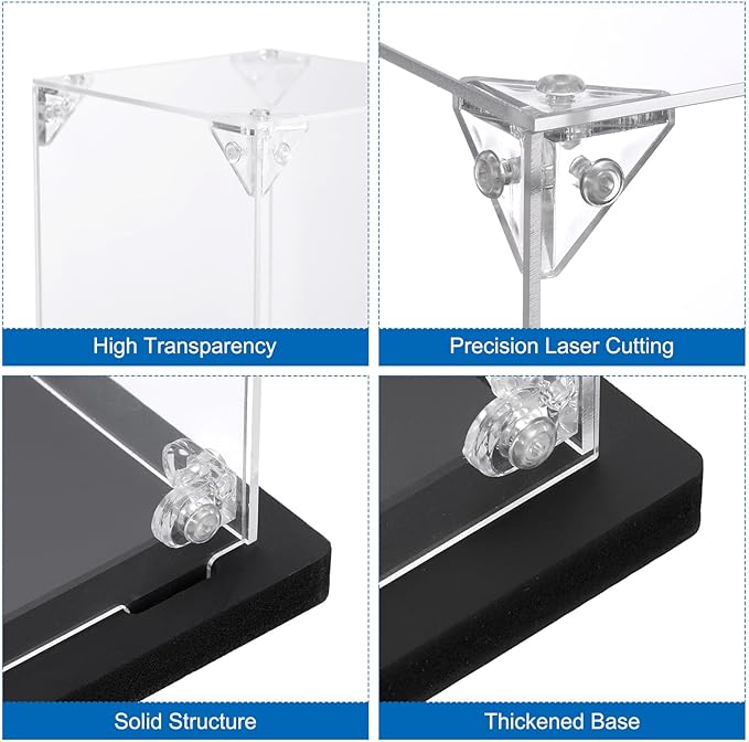 MECCANIXITY Acrylic Display Case, 4''x6''x6'' Clear Display Box Assemble Dustproof Display Box Storage Organizer for Collectibles Action Figures