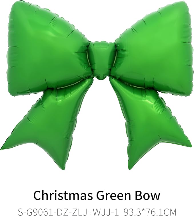 4Pcs Green Bow Balloons 38Inch/Witch Theme Party Spring Easter, St. Patrick's Day,Wedding, Picnic, Goose Baby Shower, Christma Grin*ch Festive Holiday, Emerald Green Foil Bow Balloons(Christmas Green)