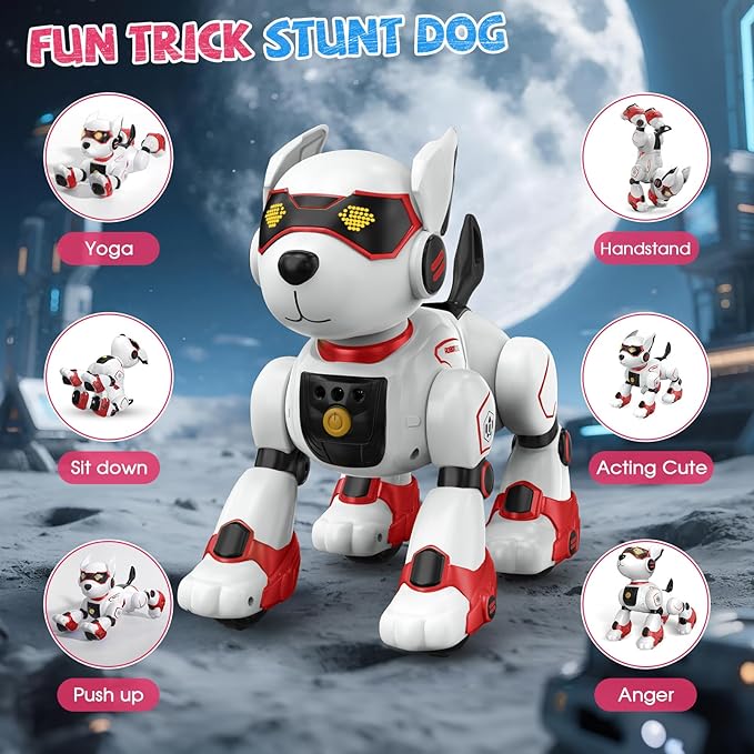Robot Dog for Kids, Remote Control Dog with Voice Touch Interaction and lmitation Show, Programmable Gesture Sensing Dog Robot, Singing, Dancing, Talking, Smart Stunt Robot Dog Toy Gift for Boys Girls