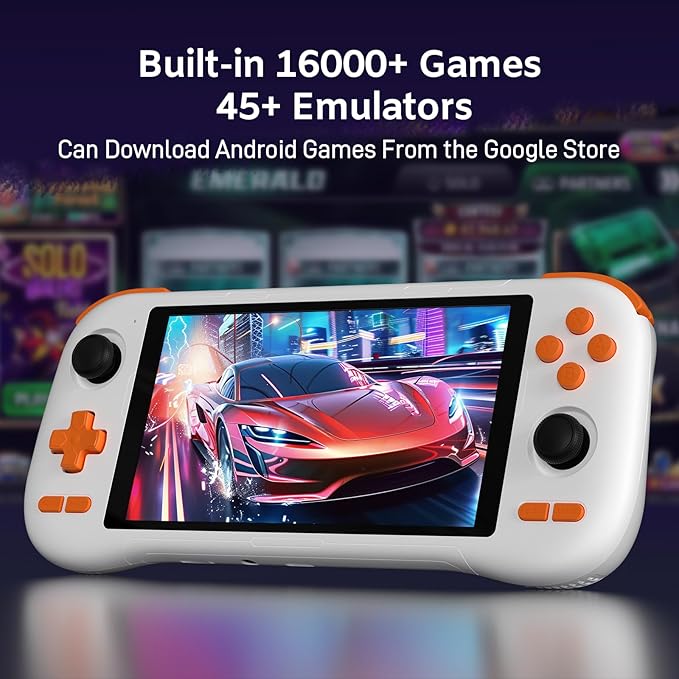 kinhank K56 Retro Handheld Game Console, Support 16000+ Games, Equipped with 128G TF Card, Android 14.0 System, Portable Retro Video Game Console, 5.5 Inch IPS Touch Screen, 2.4G/5G, BT 5.0 (128GB)
