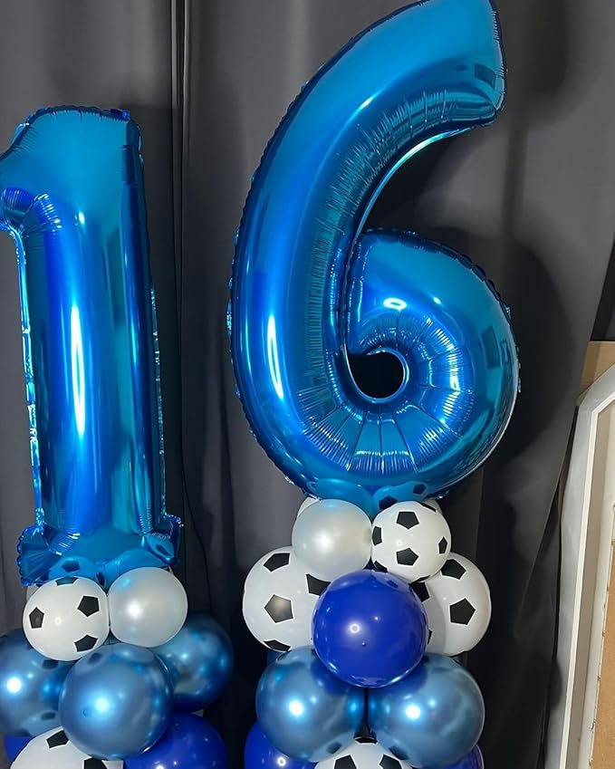 Number 17 Balloon 40 Inch, Dark Blue 17th Birthday Decoration for 1 7 17 71 Men & Women, Foil Big Number Balloon for Wedding Store Anniversary Promotion Party Decorations