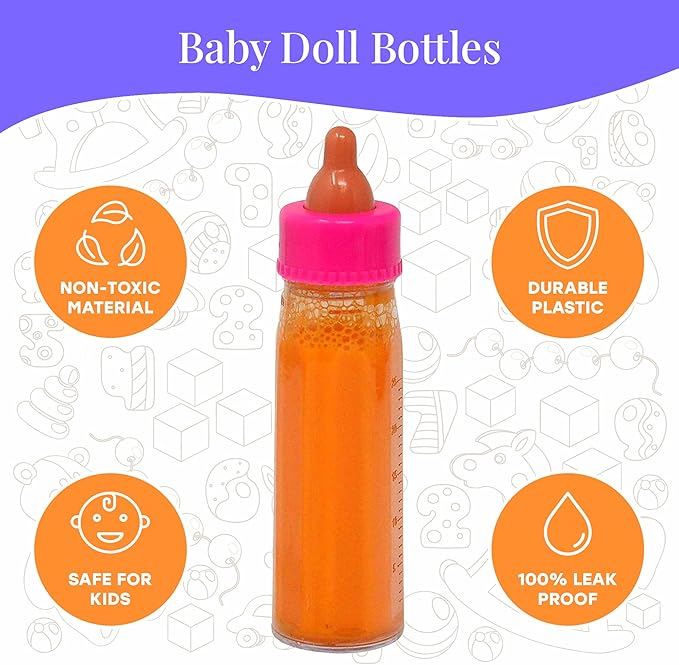 The New York Doll Collection Baby Doll Accessories, Doll Magic Bottles & Doll Feeding Set