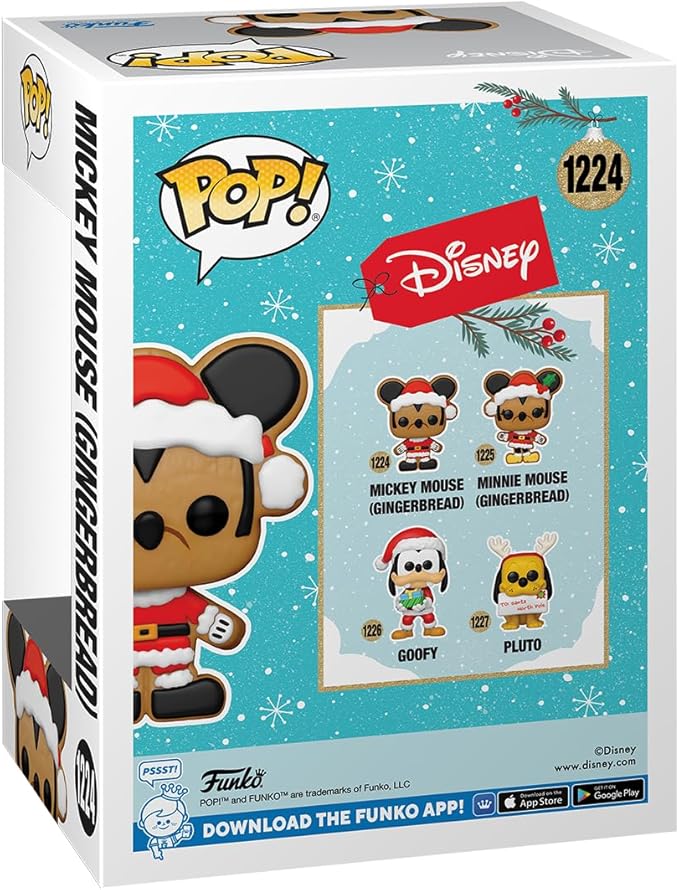 Funko Pop! Mickey Mouse Gingerbread Cookie Vinyl Figure, Multicolor, 3.74-Inch Tall