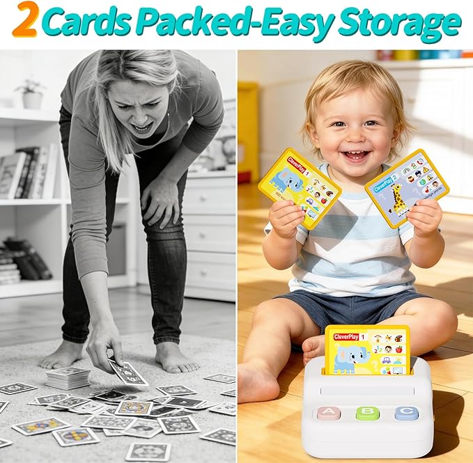Educational Toys for Kids 3-7 Years Old, Interactive Learning Game with 800 Quiz Questions, Montessori Brain Training Activity, Autism Sensory Speech Therapy Gift for Toddler Boys Girls