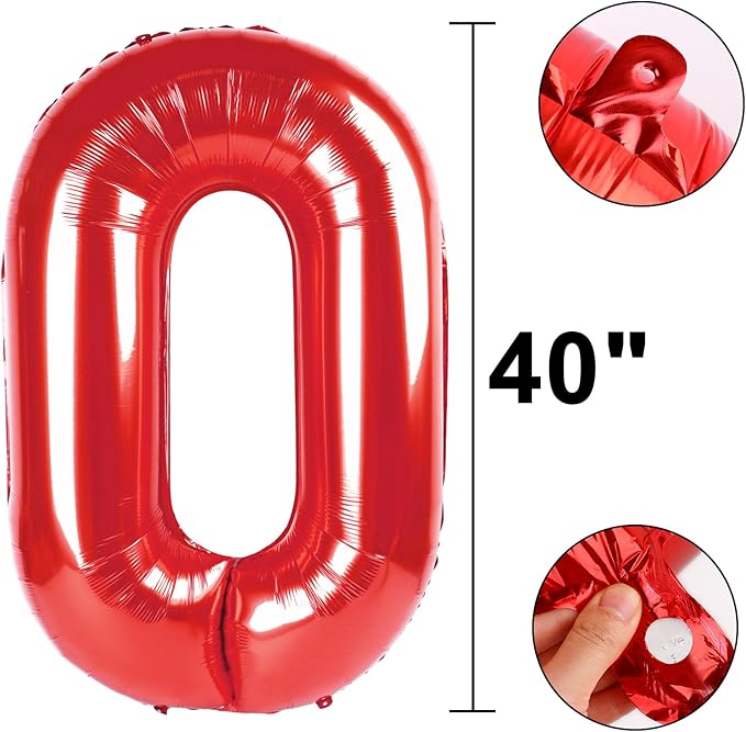 40 Inch Red Number 20 Digital Balloon,Jumbo Mylar Foil Helium Balloon for 20 Balloons for Birthday Party,Wedding Anniversary Party Decorations