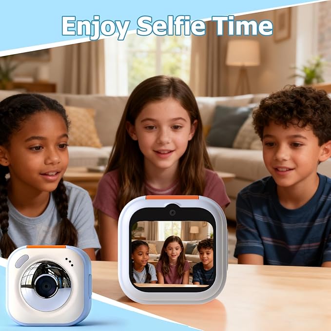 Upgrade Kids Selfie Camera, Christmas Birthday Gifts for Boys Age 3-9, HD Digital Video Cameras for Toddler, Portable Toy for 3 4 5 6 7 8 Year Old Boy Blue