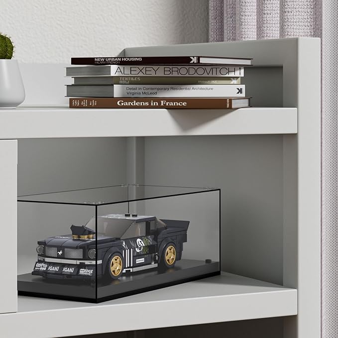 Speed Champion Display Case, Parking Garage Acrylic Display Case, 7.8 x 3.4 x 4.1 Inches, Collectibles Dustproof Showcase for Racing Sports Car Toy (Case Only)