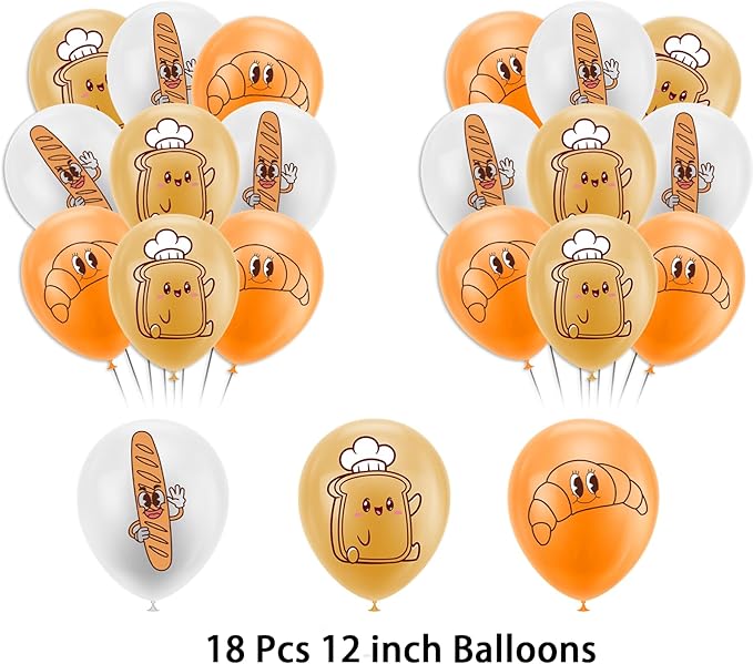 Toast Bread Birthday Party Supplies - Includes Banner, Cake Topper, Cupcake Toppers, Balloons for Bread Theme Party