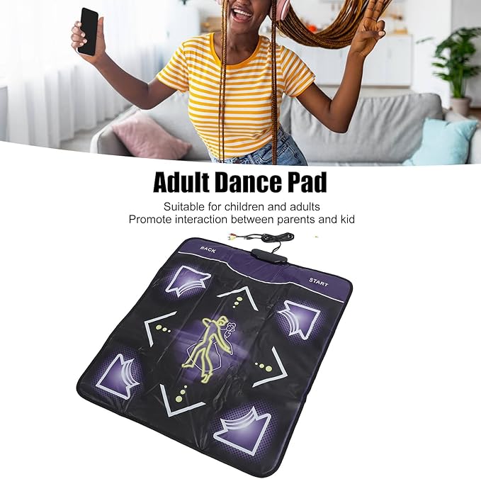 JEOZBM Dance Mat, Non Slip Dance Pad, Double Dance Mat for Kids Adults Girls Boys