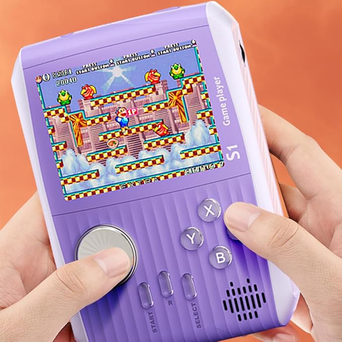 Portable Handheld Games Retro Mini Video Games，Handheld Game Console with 666 Classical FC Game 3.0" Color Screen，Birthday for Boys Girls and Adults (S1-Purple)