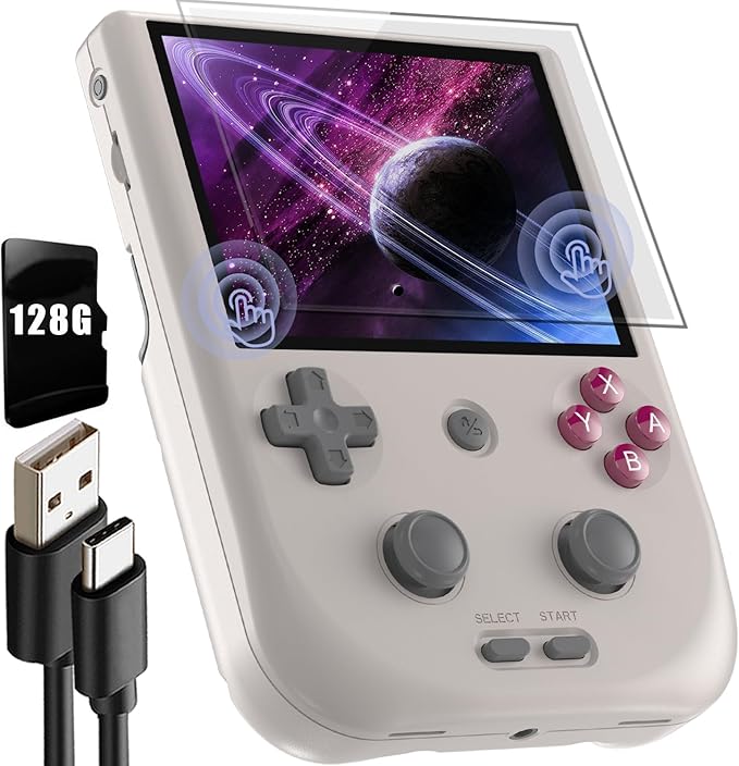 RG405V Retro Handheld Game, Android 12 Built-in 128G TF Card 3172 Games,4 inch IPS Touch Screen with Game Front-end,RG405V Supports 5G WiFi Bluetooth 5.0