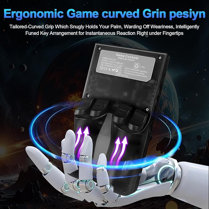 DVJQSN R36MAX Retro Handheld Game Console, 4.0 Inch Screen, 64GB, 18000+ Games, Linux System, 4000mAh Battery (Blcak Transparency, 64, GB)