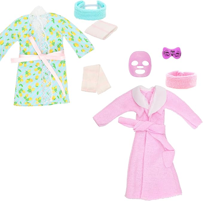 27 Pcs Doll Sleeping Clothes Accessories Including 4 Sets Bathrobes Pajamas, Towels, Headband, 12 Toiletries, 8 Accessories, 3 Slippers for 11.5 Inch Girl Dolls Sleeping Storytelling Playset