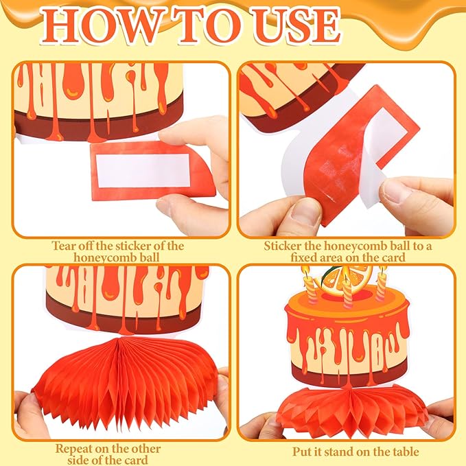 12 Pcs Little Cutie Baby Shower Decorations Orange Citrus Honeycomb Centerpieces Cakes Socks Table Topper Oranges Baby Shower Decorations for Table Birthday Party Favors Supplies
