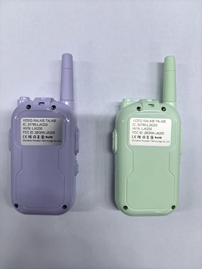 LEENK Video Walkie Talkies for Kids 2 Pack – Rechargeable Video Intercom Handheld, Indoor & Outdoor Range, Easy Use for Ages 3-12, Eco ABS, Clear Voice & Long Distance Communication (Green & Purple)