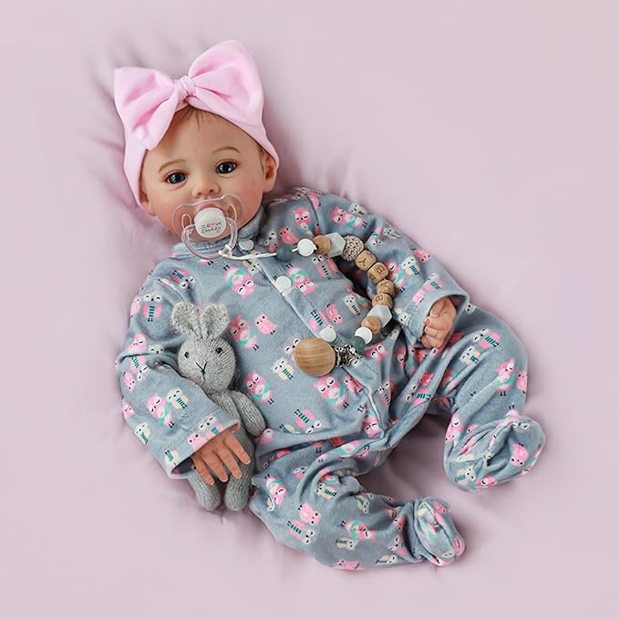 Lifelike Reborn Baby Girl - 18 inch Realistic Baby Girl Real Life Newborn Baby Dolls, Handmade Anatomically Correct Real Baby Dolls Gift Set for Kids Age 3 +