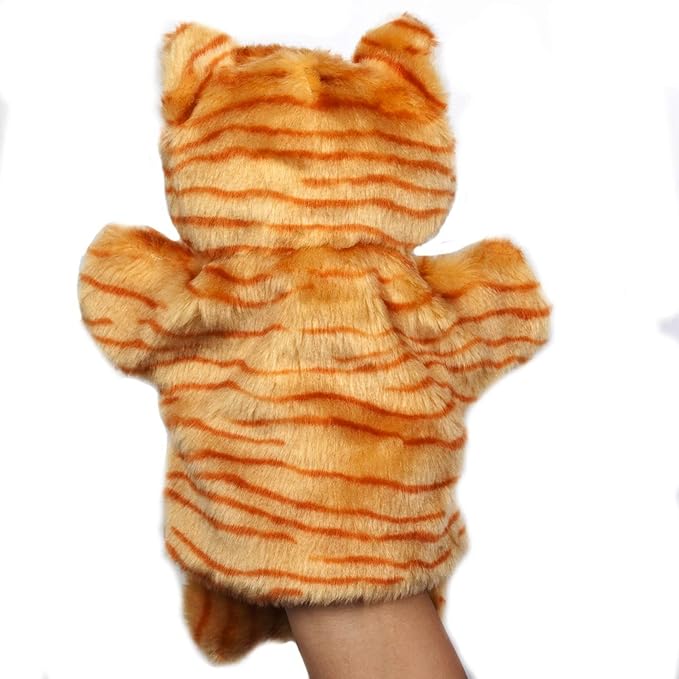 Tabby Cat Hand Puppets Kitten Plush Animal Toys Dolls for Kids Imaginative Pretend Play Storytelling