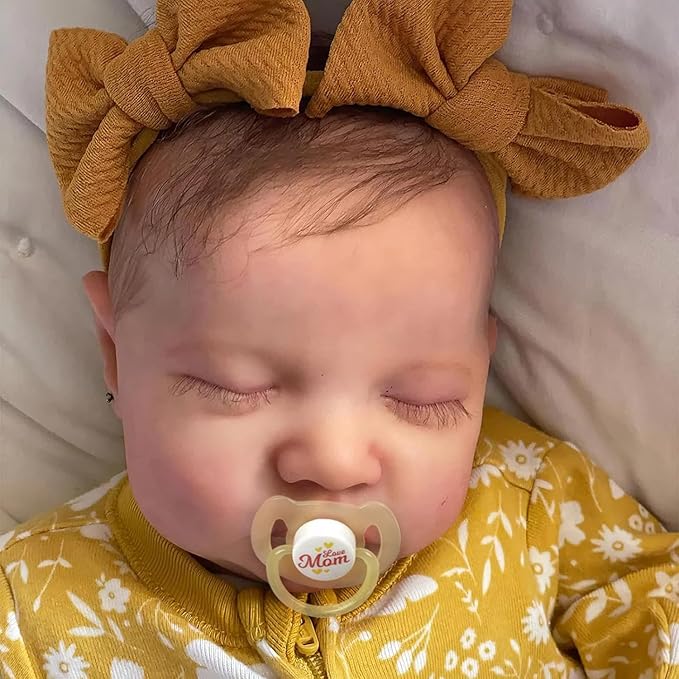ADFO Lifelike Reborn Baby Dolls, 20 inch Realistic Newborn Real Life Baby Girl Dolls Soft Full Body Vinyl Girl Baby Dolls with Clothes and Toy Gift for Kids Age 3+