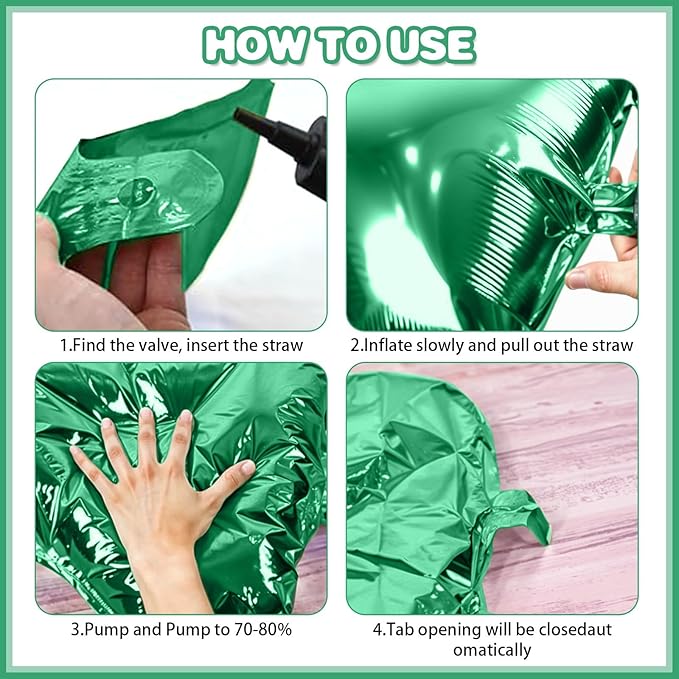 Metallic Green Silver and Black Soccer Square Foil Balloons Wall,19 Inches Foil Balloons Tunnel Arch Garland Kit for Boy Sports Soccer Theme Birthday Party Decorations