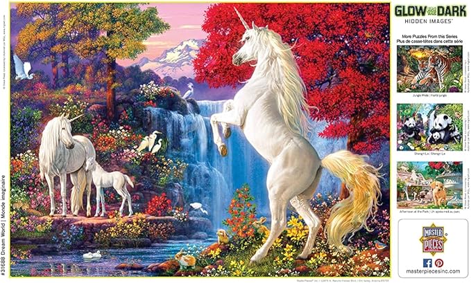 Masterpieces 500 Piece Glow in The Dark Jigsaw Puzzle for Adults, Family, Or Kids - Dream World - 15"x21"