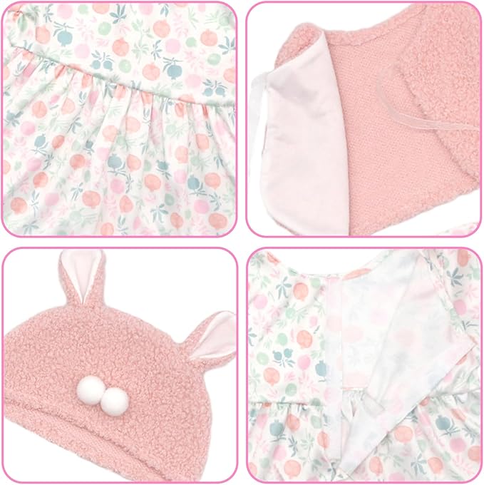 Reborn Doll Clothes for 20-22 Inch Dolls, 3 Sets 20 Inch Baby Doll Clothes Accessories 10 Pcs with Dress Coat Outfits, Headbands, Socks, Top and Pants for 20"- 22" Baby Dolls