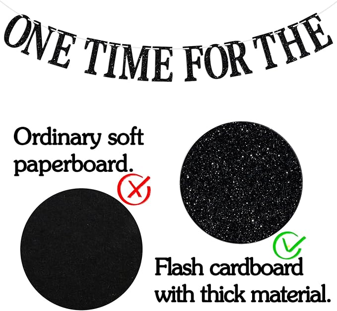 One Time for The Birthday Lady Banner - Happy Birthday Bunting Backdrops - Funny Birth Day Sign, Woman Girl Celeration Party Decorations Supplies, Black Glitter