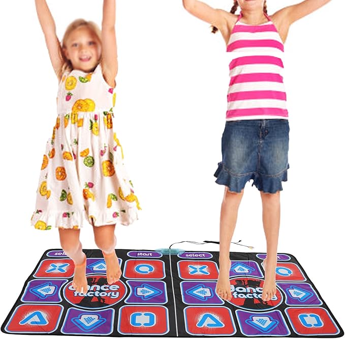 Dance Mat Touch Sensitive, Double User Dance Floor Mat with Music Connect TV, Portable PVC Material for Kids Adult Home Game