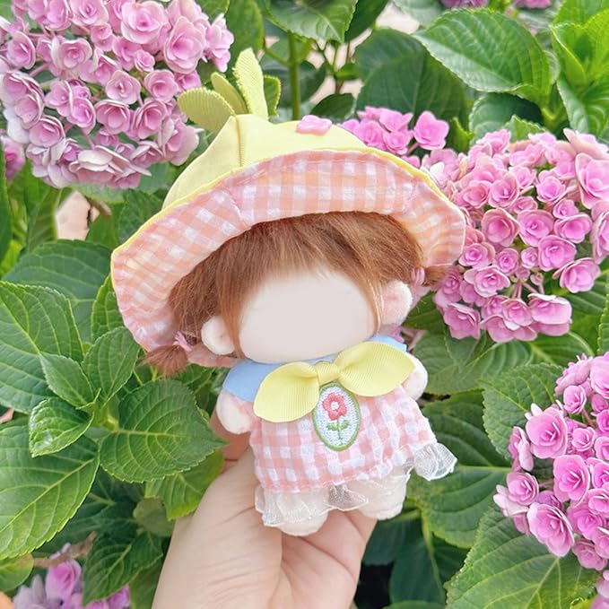 Clothes for 15/17cm Doll (No Doll), Fashion Outfit Set - Hat + Skirt, Cute Dress Up Accessories (Outing Set)