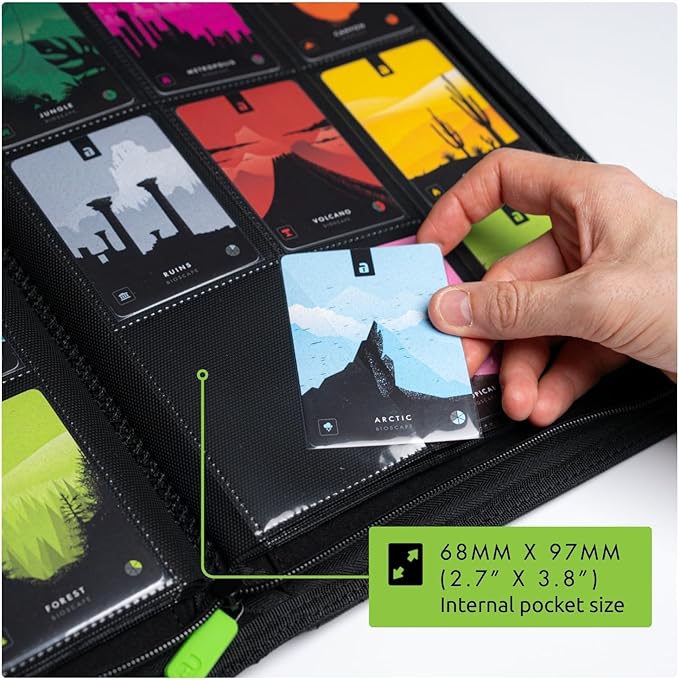 Vault X 9 Pocket Trading Card Zip Binder, 360 Cards, Premium Exo-Tec Album Material, 20 Side-Loading Pages, Folder for Collectible Games, Sports, TCG (Green)