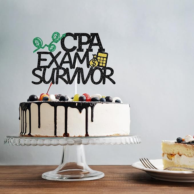 CPA Exam Survivor Cake Topper, CPA Graduation Cake Decorations, CPA Exam Passed, Accounting Grad Party Supplies