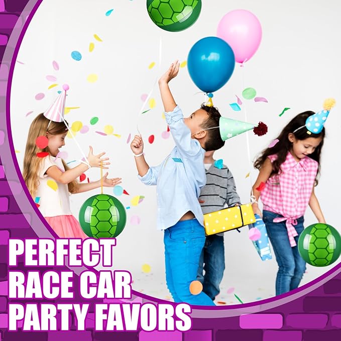12 Pcs Turtle Party Favors Punching Balloons for Kids Green PVC Inflatable Punch Balloon Goodie Bags Stuffers Turtle Cartoon Birthday Party Supplies Decorations