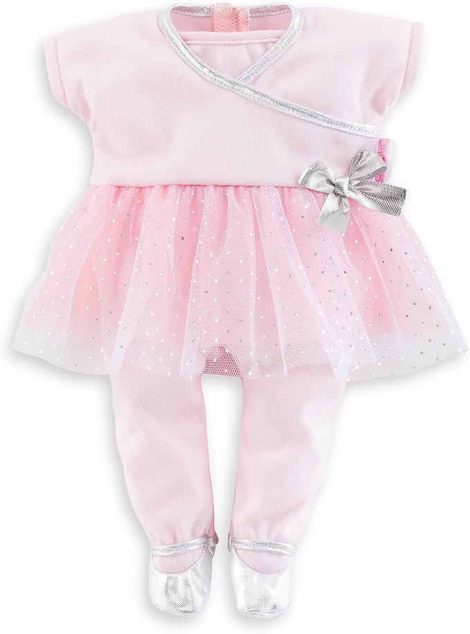 Corolle Sport Dance Baby Doll Outfit Set - Premium Baby Doll Clothes for 12 inch Dolls - Mon Premier Poupon Accessories - Pink Dress for 12" Dolls - Easy Self-Adhesive Closures