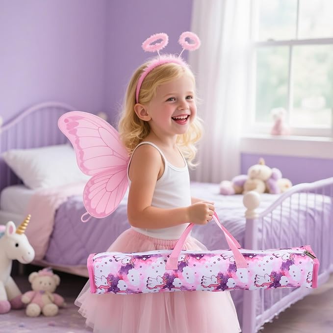 BABESIDE Baby Doll Crib Set for 18 Inch Dolls, Foldable Baby Doll Bed Playpen Toy Crib with Storage Bag for Reborn Baby Doll Accessories, Purple Babydoll Crib