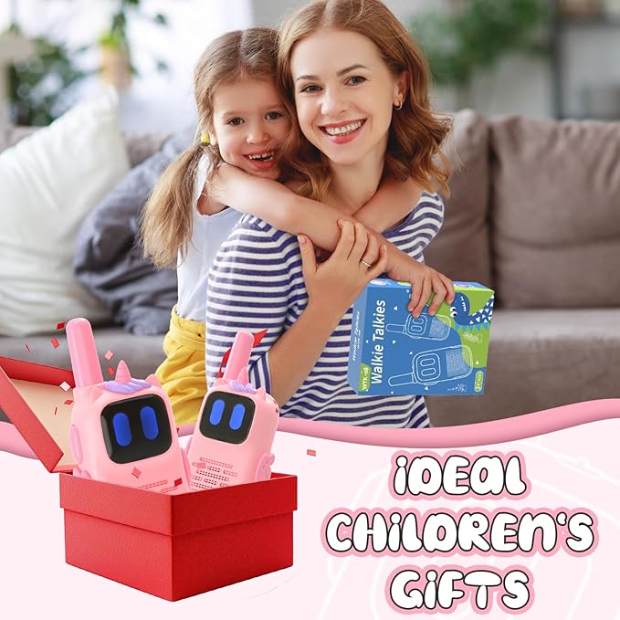 Selieve Pink Walkie Talkies with Silicone Sleeve 1000FT Range 2 Channels 2 Way Radio Girls Toys Age 6-8,Walky Talky Gifts for 3 4 5 6 7 8 Year Old Girl for Children Backyard Toys