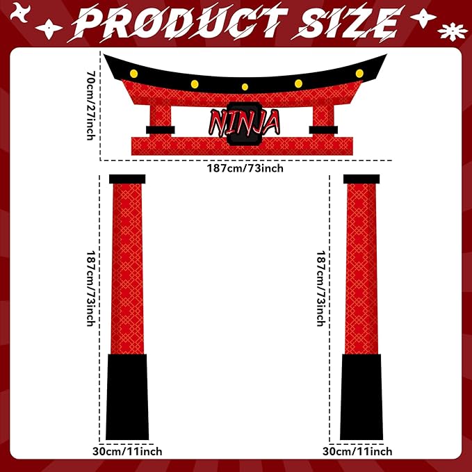 Ninja Birthday Party Decorations Door Banner Party Supplies Kidz Ninja Themed Door Hanging Warrior Theme Backdrop Banner for Kids Boys Girl Karate Birthday Decor