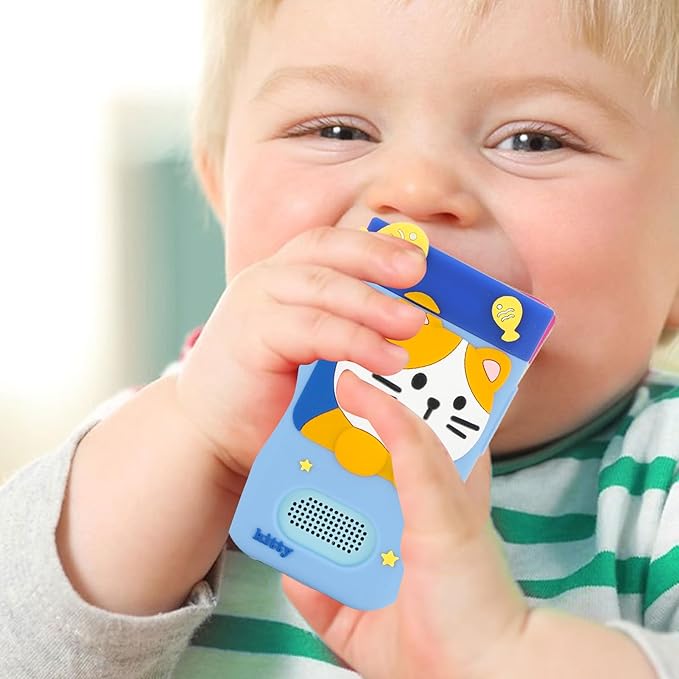 48MP 1080P HD Kids Smart Phone, 2.8in Touchscreen Camera with Autofocus, 180° Rotating Lens, Music Player, Games, Voice Recorder, for Boys Girls, with Carton Stickers (Blue Bear)