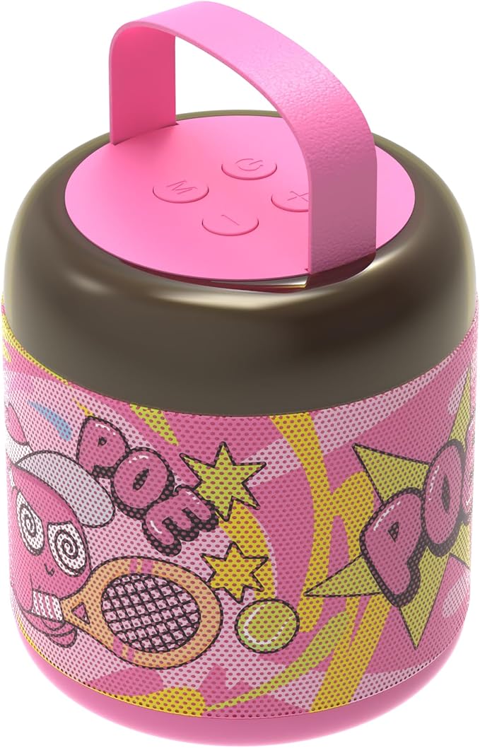 Jellie O-K Kids Wireless Karaoke Speaker with Handheld Microphone, Portable, Premium Sound, Cute Characters, Fun for The Whole Family. (Pink)