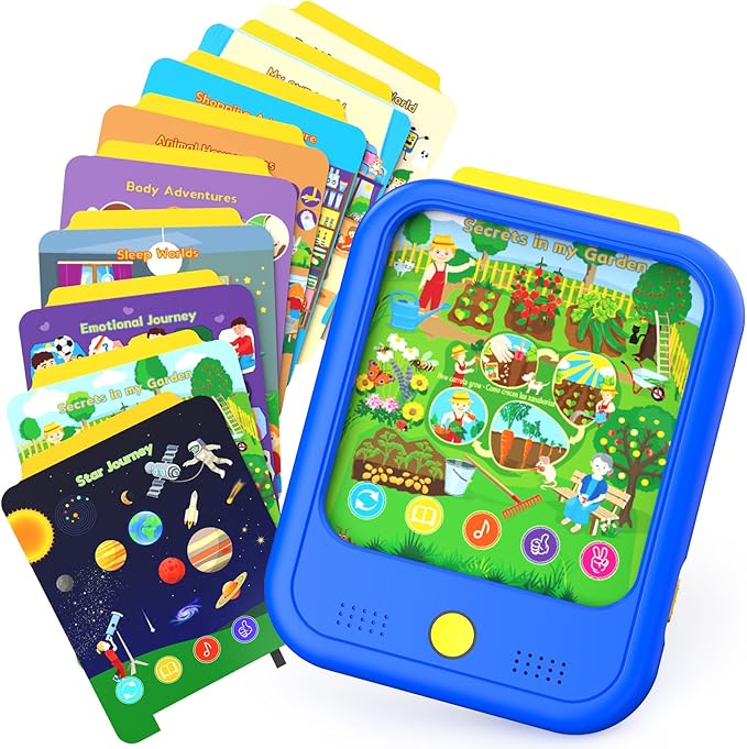 Upgrade Kids Learning Tablet Educational Learning Pad for Toddlers 2-5 to Learn Alphabets, Numbers, Foods, Time, Music, Vehicles,Tablet Toy for Toddlers Ages 2 3 4 5 6 Years Old