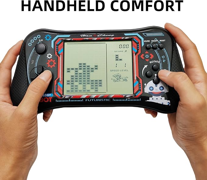 Brick Game Console,4.3" Large Screen Handheld Game Console,Building Block/Tank/Racing Game,Built-in 23 Classic Handheld Mini Games for Adults or Kids(Black)